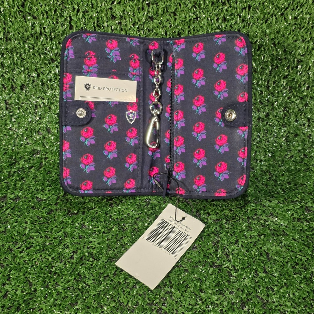 Vera Bradley Small Bifold Wallet RFID - Classic Navy - Picture 2 of 4